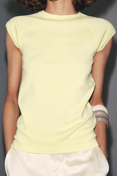 FADED COTTON T-SHIRT - Yellow by Zara