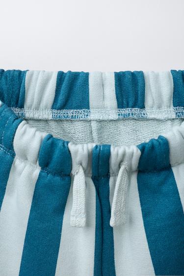 STRIPED PLUSH BERMUDA SHORTS - Blue by Zara - Image 2