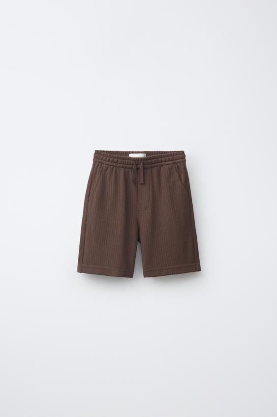 RUSTIC TEXTURED BERMUDA SHORTS - Chocolate by Zara - Image 0