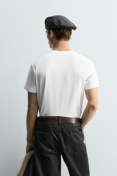 RELAXED FIT T-SHIRT WITH POCKET - White by Zara - Image 2