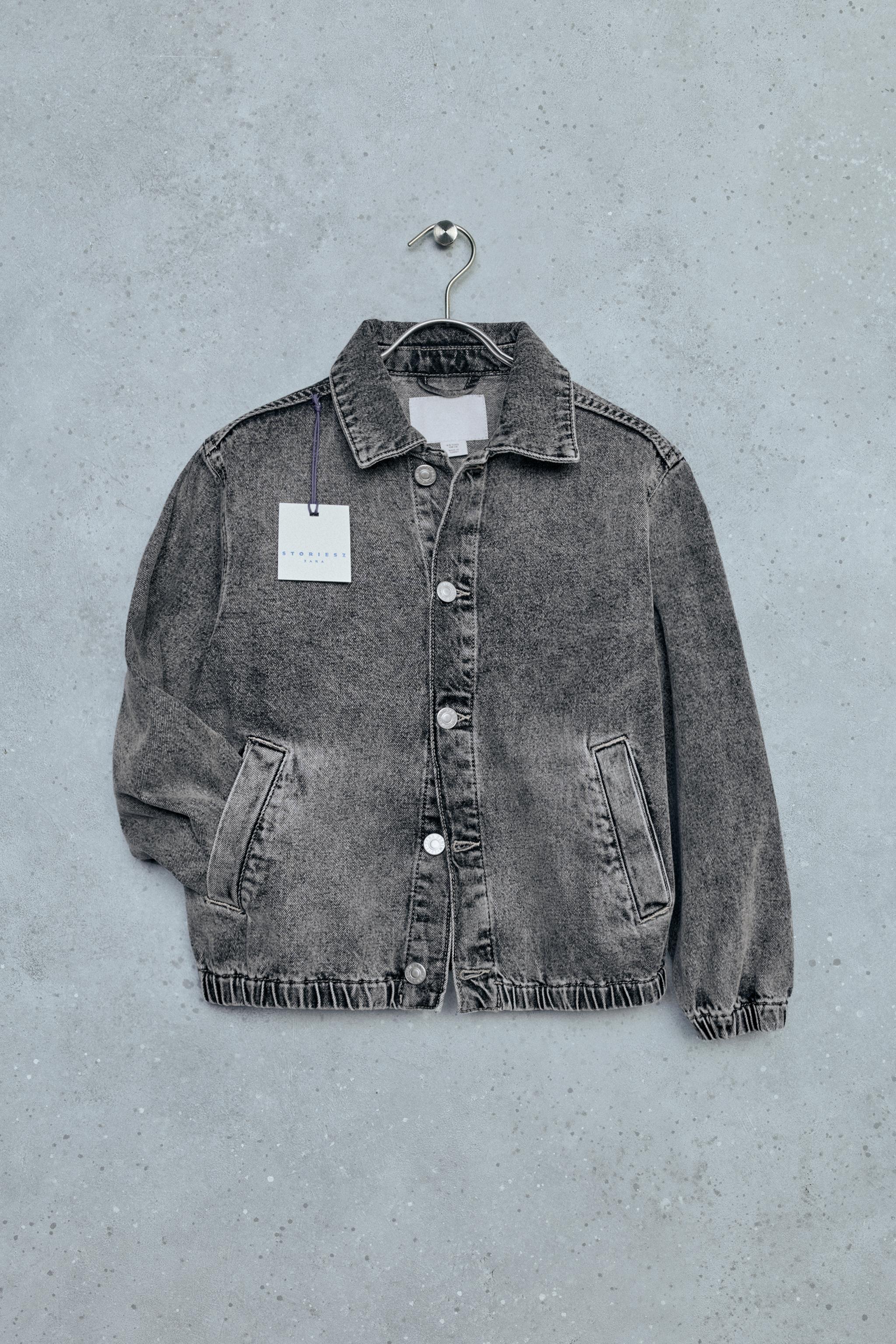 STORIESZ - WASHED EFFECT DENIM JACKET — Gray