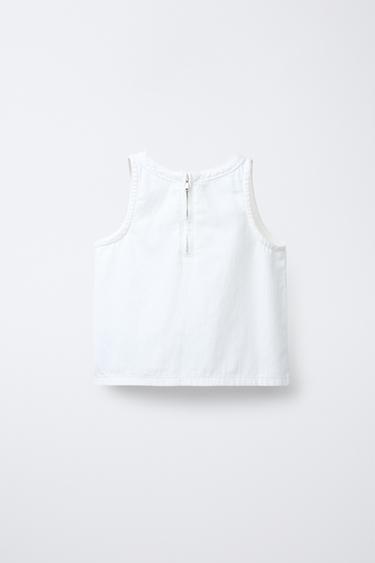 TOP SANS MANCHES ZIP - Blanc de Zara - Image 1