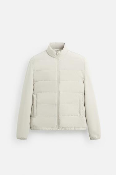 Zara PADDED COMBINATION JACKET - Stone