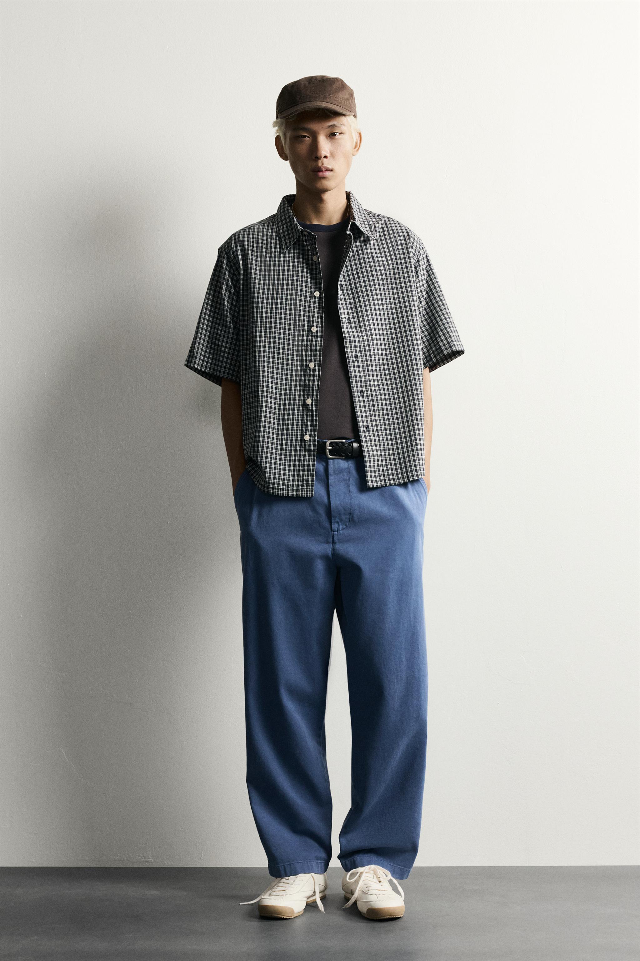 RELAXED FIT JACQUARD CHECK SHIRT