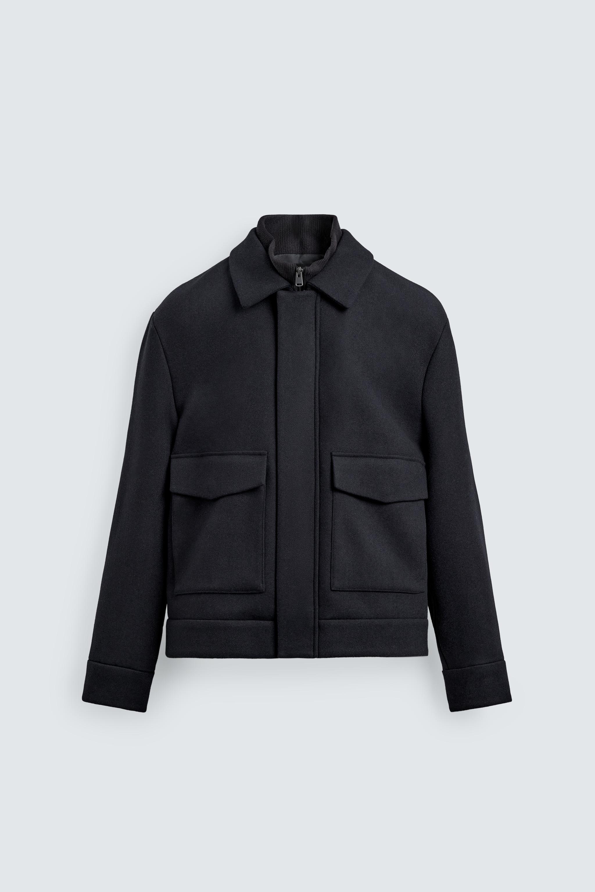 BLOUSON À COL EN MAILLE AMOVIBLE