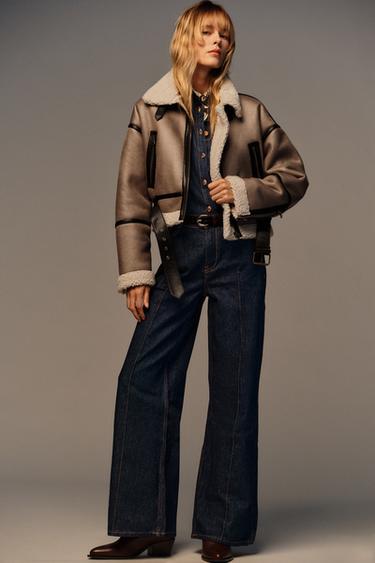 Z1975 HIGH-WAIST WIDE-LEG BELTED JEANS - Blue by Zara