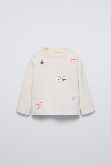 T-SHIRT BORDADOS - Cru da Zara