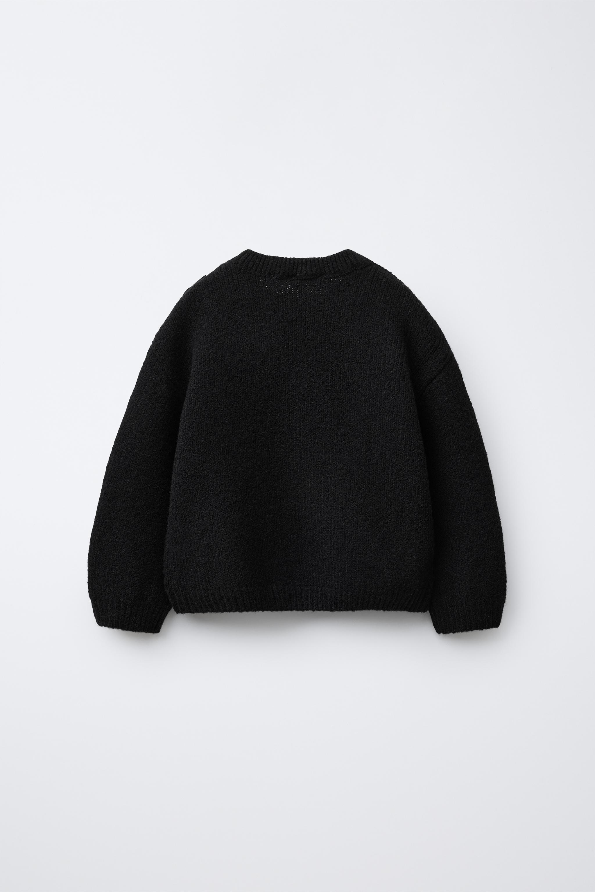 フラワーニットセーター - ブラック | ZARA Japan / 日本
