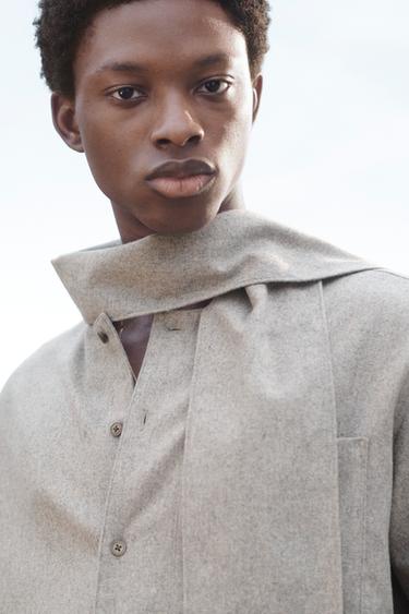 FOULARD OVERSHIRT - LIMITED EDITION - Grey marl by Zara