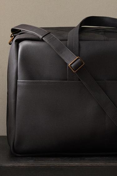 LEATHER TRAVEL BAG - Chocolate Brown by Zara - Image 5