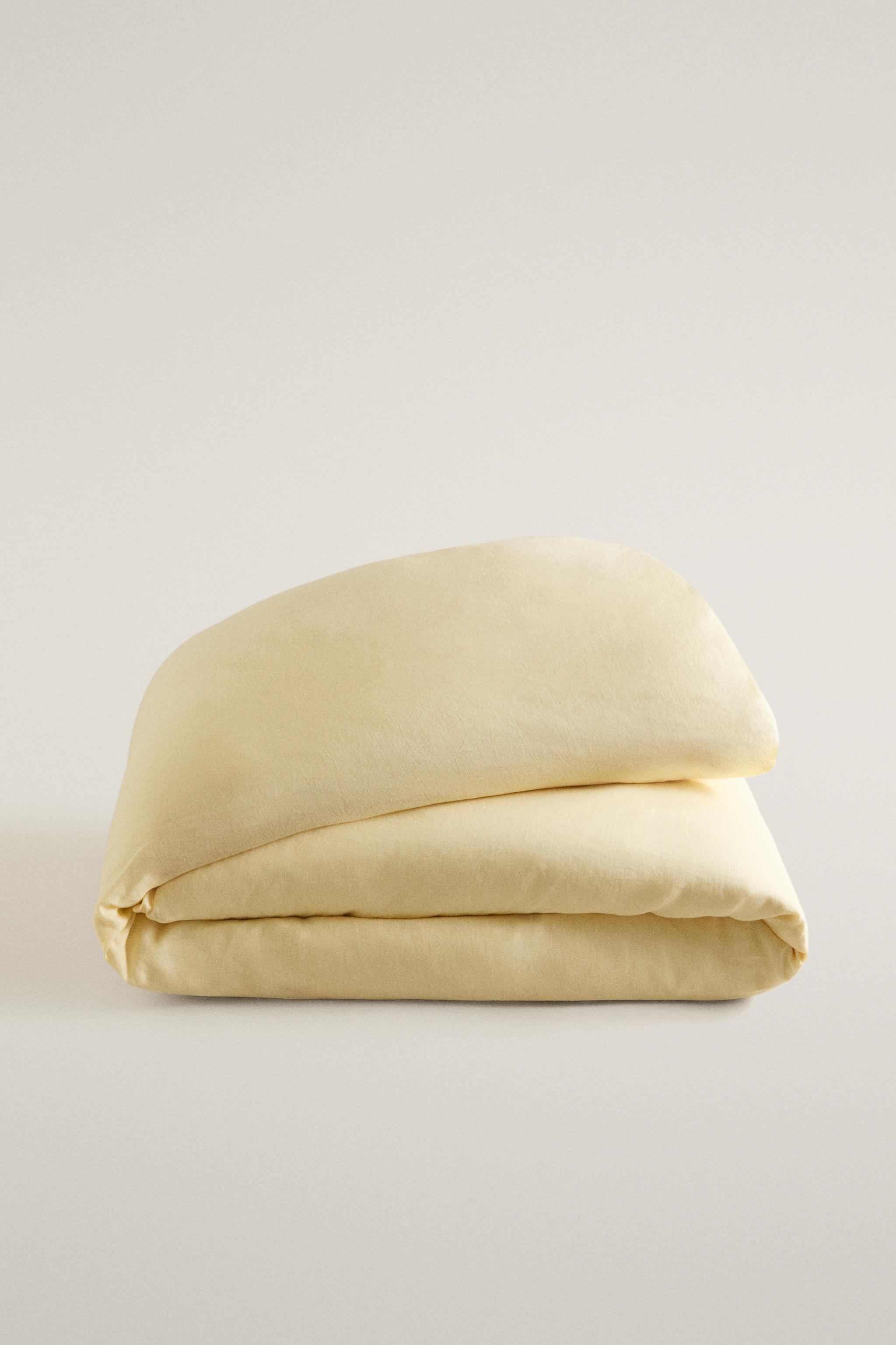 ウォッシュリネン 掛け布団カバー (140g/m²) - イエロー | ZARA Japan