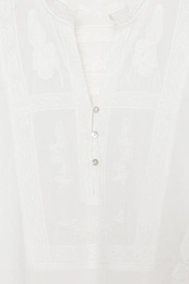 BLOUSE BRODÉE ZW COLLECTION - Écru de Zara - Image 6