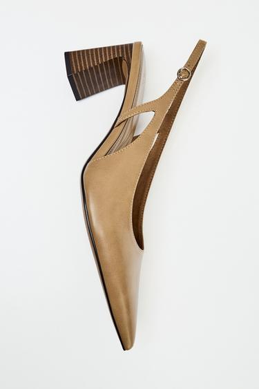 KËPUCË ME TAKA ME HAPJE - ngjyrë toke nga Zara