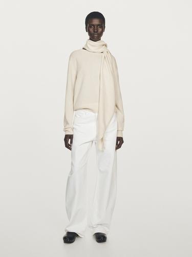Pull col foulard 100 % cachemire - Beige de Zara - Image 0