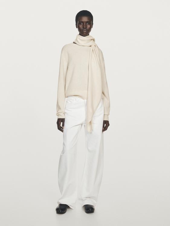 Cashmere scarf neck sweater