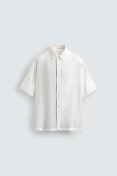 IRREGULAR JACQUARD SHIRT - Oyster-white by Zara - Image 6