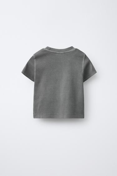 T-SHIRT À INSCRIPTION IMPRIMÉE - Gris de Zara - Image 1