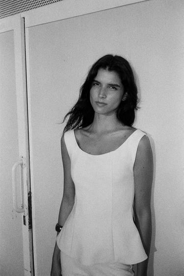 Zara CREPE TOP - White