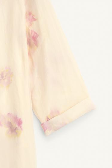 PRINTED SILK FROCK COAT - LIMITED EDITION - Oyster-white by Zara - Image 7