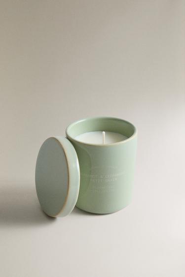 (170 G) BERGAMOT & CEDARWOOD SCENTED CANDLE - pistachio green by Zara - Image 1