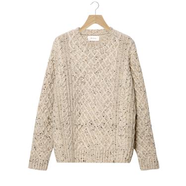100% 울 브레이드 버튼 스웨터 - Zara 크림