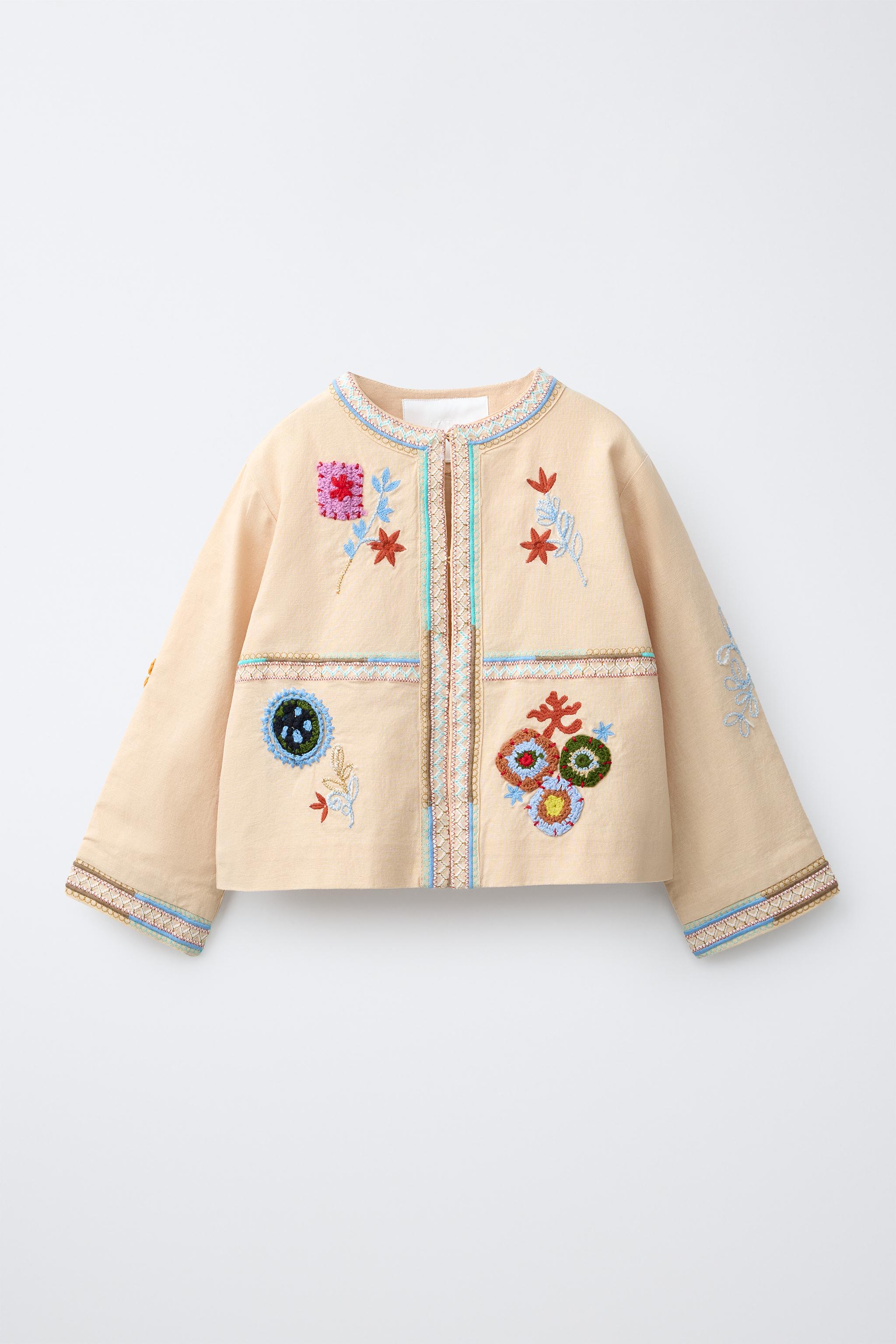 EMBROIDERED COTTON AND LINEN JACKET