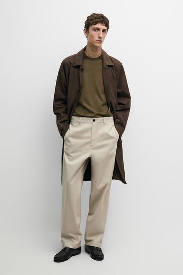 Zara Barrel fit pants with darts - Beige