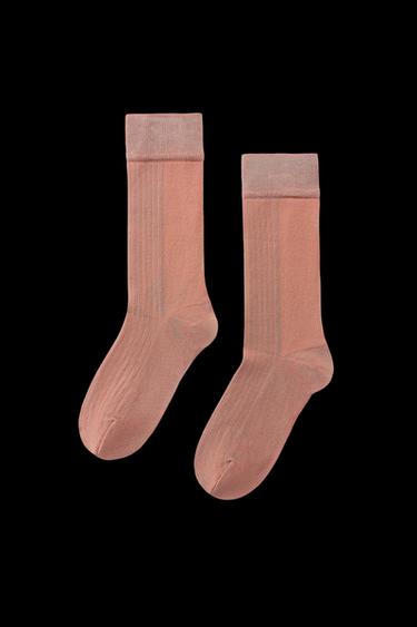 SOCKEN MIT RIPPENMUSTER - Lachsfarben von Zara - Bild 0