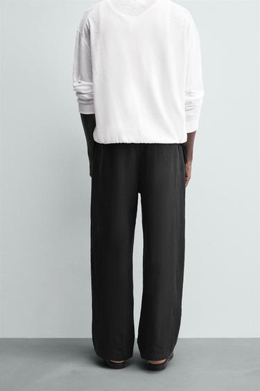 PANTALON 100 % LIN COUPE DÉCONTRACTÉE - Noir de Zara - Image 2