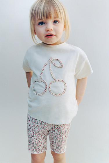 RIBBED CYCLING T-SHIRT AND LEGGINGS JOGGING SET - Ecru by Zara