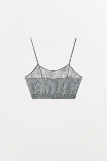 BRALETTE POINTELLE FLEUR - Gris de Zara - Image 4