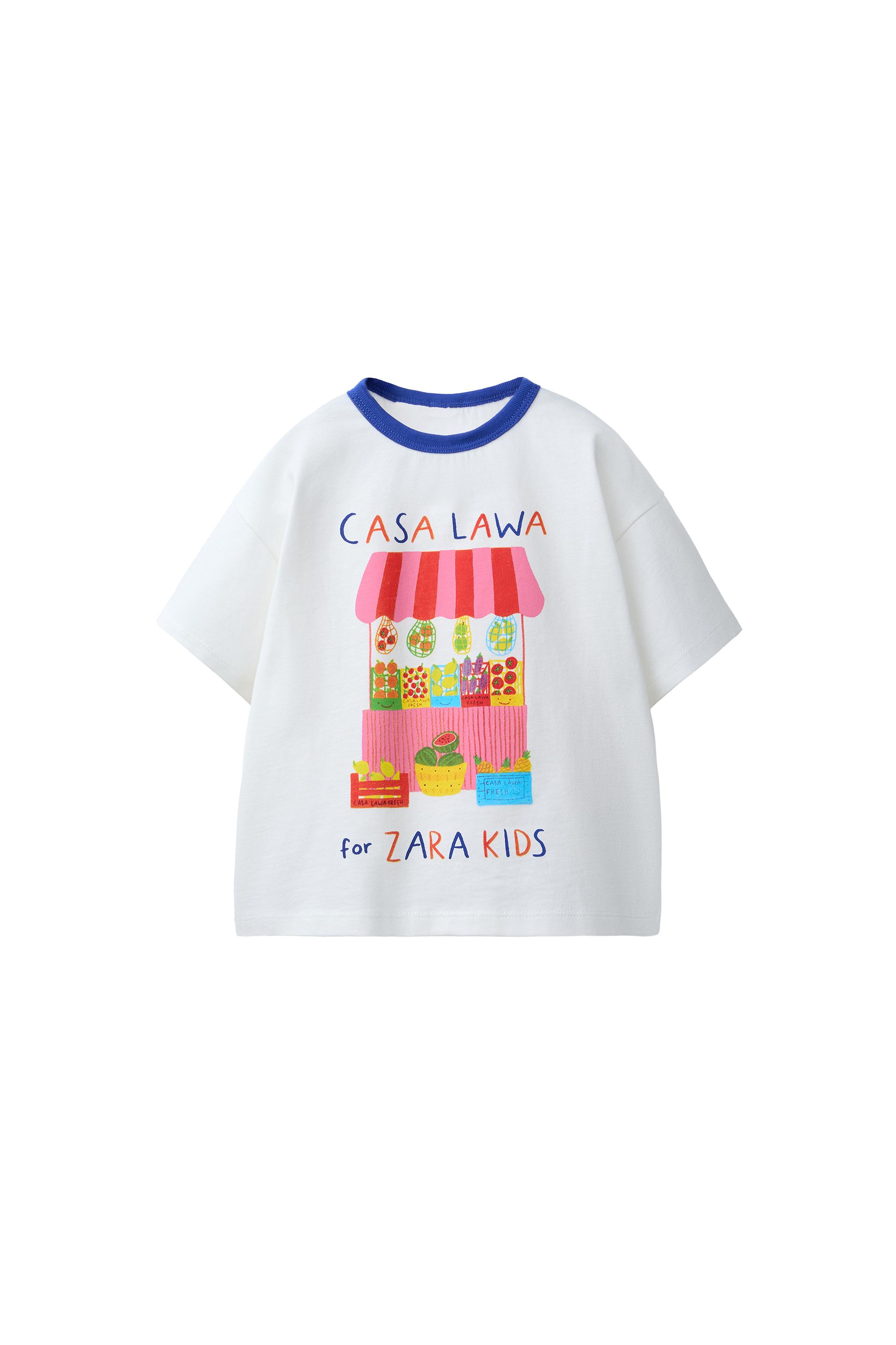 カーサ・ラワ x ザラキッズ プリントTシャツ - ホワイト | ZARA Japan