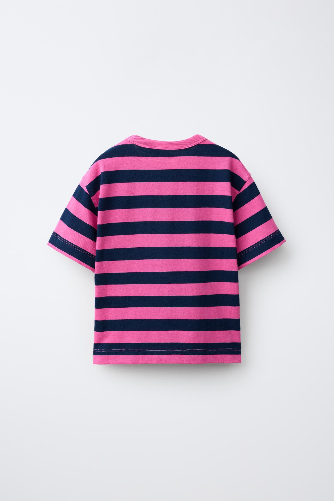 HEAVYWEIGHT STRIPED T-SHIRT — Pink