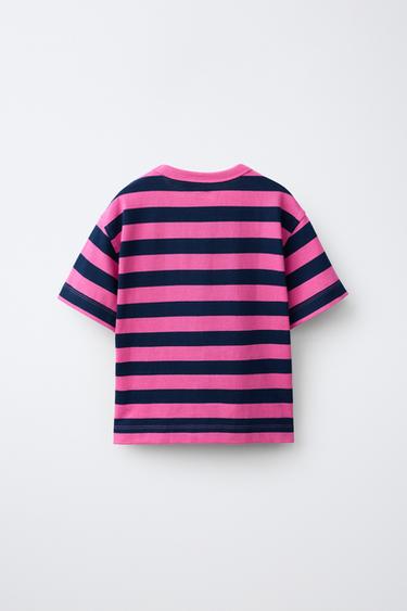 HEAVYWEIGHT STRIPED T-SHIRT — Pink 2