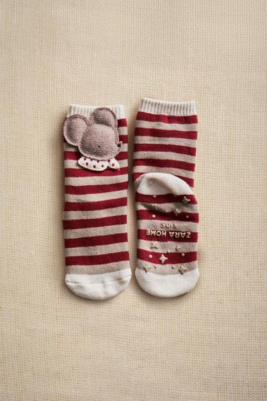 MEIAS INFANTIL DE NATAL COM RATINHO - Bicolor da Zara