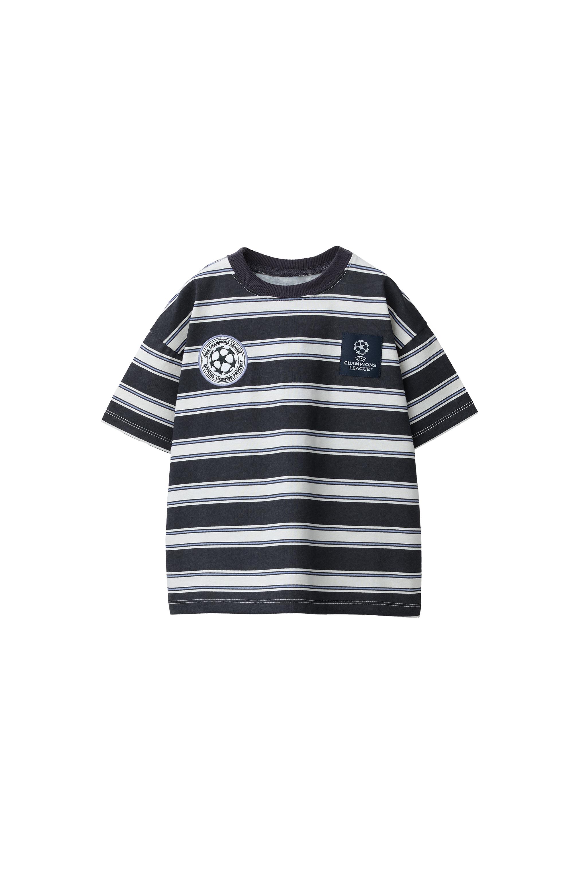 ストライプ柄UEFAチャンピオンズリーグTシャツ - ネイビーブルー
