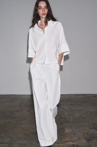 CHEMISE EN POPELINE ZW COLLECTION - Blanc de Zara