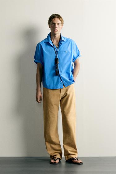 قميص POPELIN بقصة RELAXED - أزرق فاقع الخاص بـ Zara - صورة 0