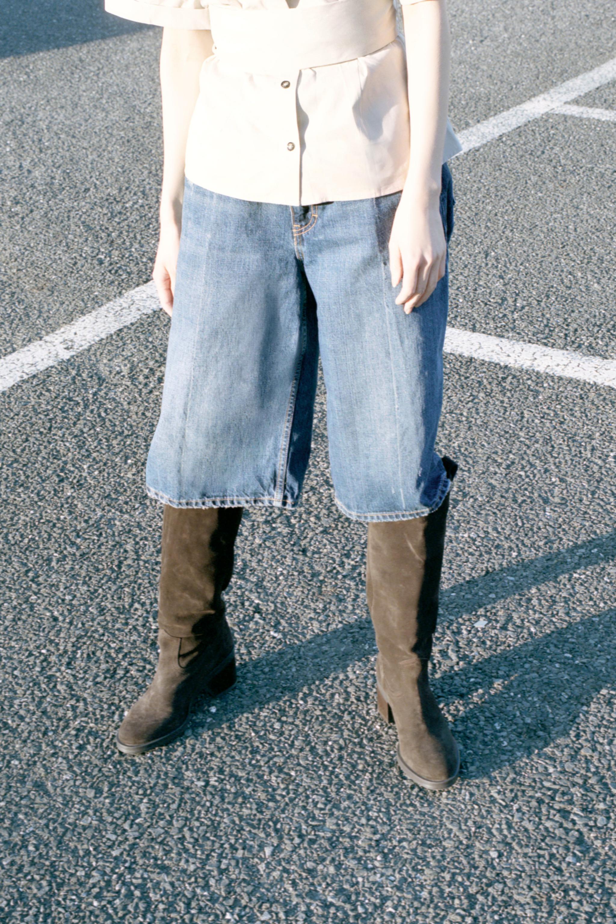 【新品】ZARA ザラ スプリットスエード　バイカーアンクルブーツ 新品】ZARA ザラ スプリットスエード バイカーアンクルブーツ