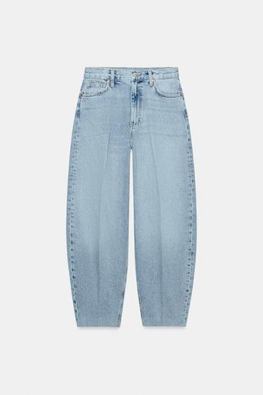 ZW COLLECTION HIGH-WAIST TAPERED JEANS - Light blue by Zara - Image 3
