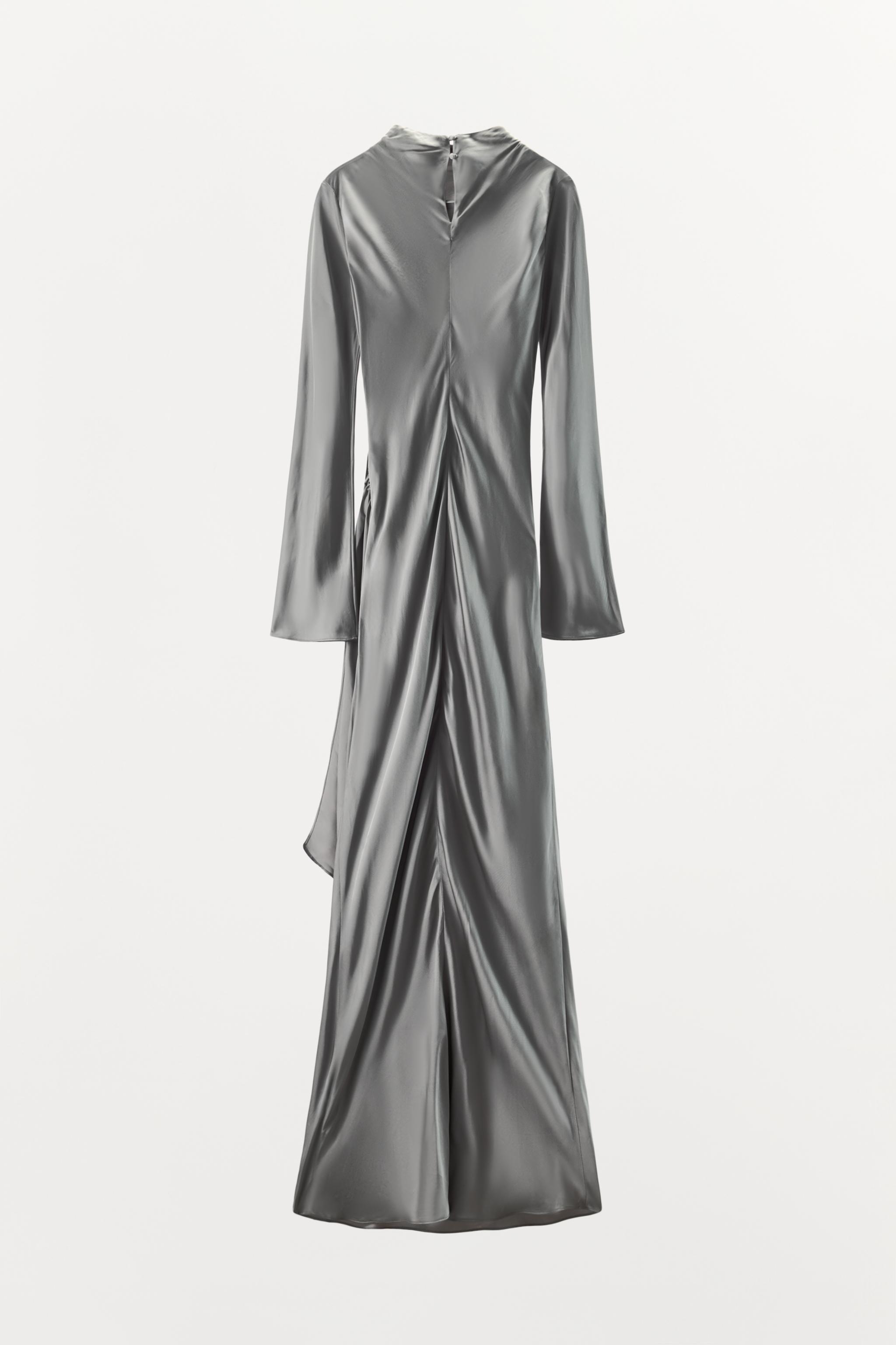 100% VISCOSE DRAPED MAXI DRESS