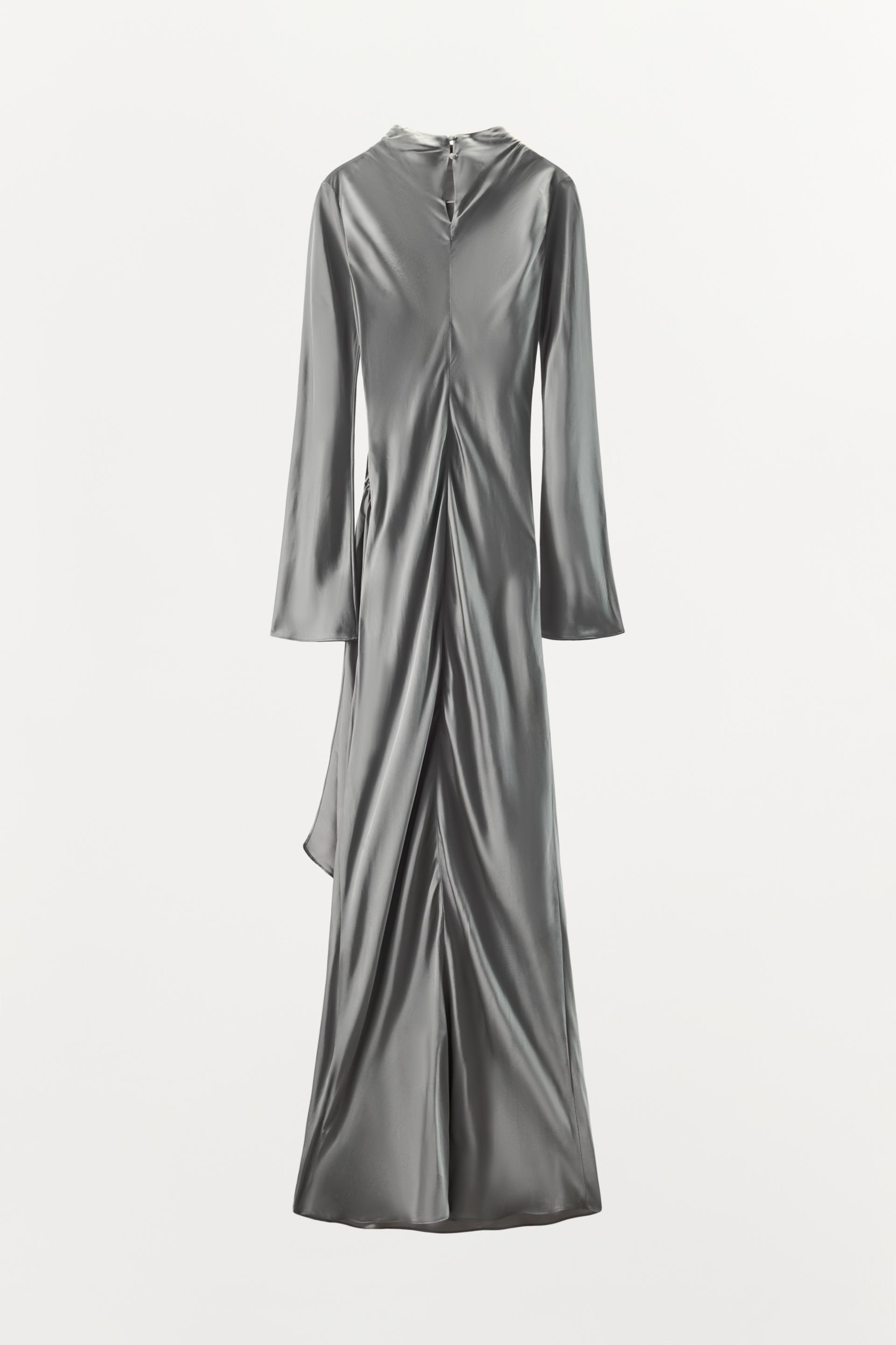 100% VISCOSE DRAPED MAXI DRESS thumbnail 6