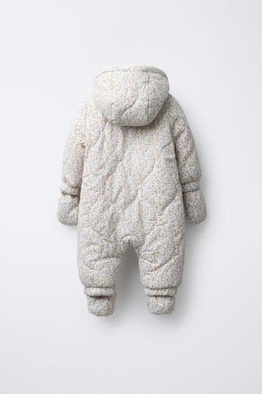 FLORAL NYLON ONE-PIECE SUIT WITH DETACHABLE MITTENS AND BOOTIES - Multicoloured by Zara - Image 1