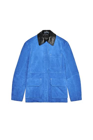 CHAQUETA COMBINADA PIEL ANTE OVERSIZE