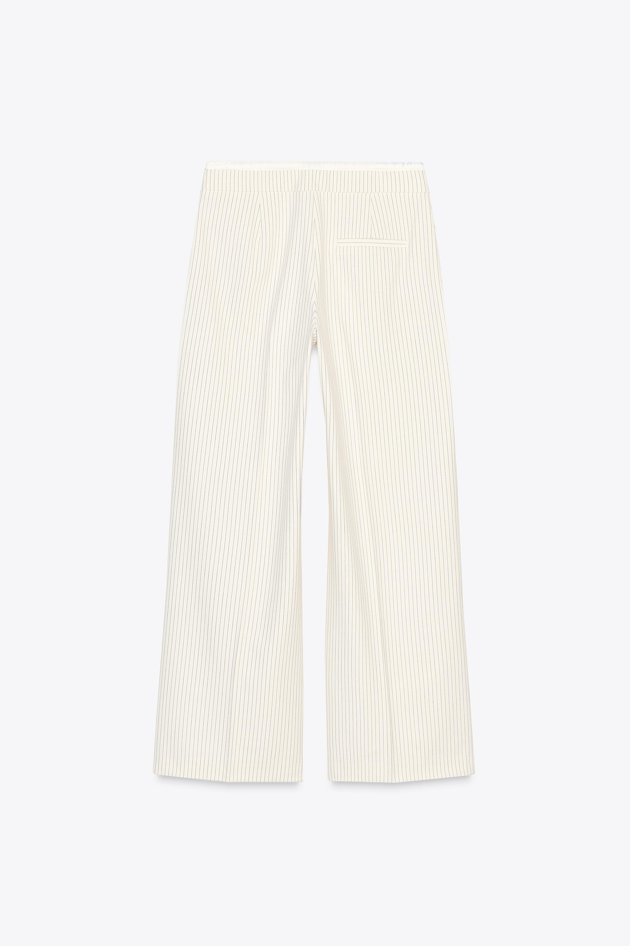 DOUBLE WAIST WIDE LEG PANTS - striped | ZARA United States