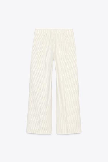 WIDE-LEG TROUSERS WITH DOUBLE WAISTBAND - striped by Zara - Image 8