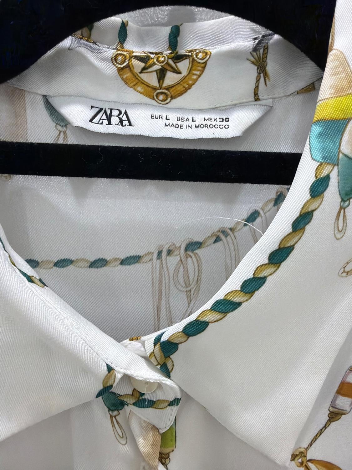 SATIN PRINTED BUTTON UP SHIRT - Image 2