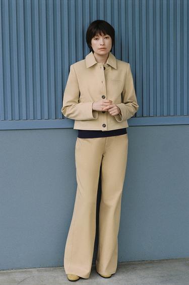 STRAIGHT FIT TROUSERS - camel by Zara - Image 0