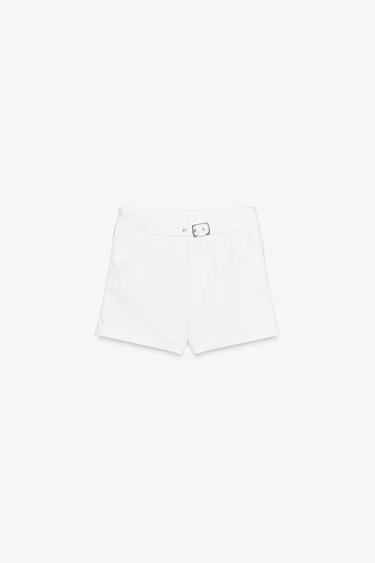 Z1975 MID-WAIST SHORTS WITH FRONT LOOP - White by Zara - Image 2