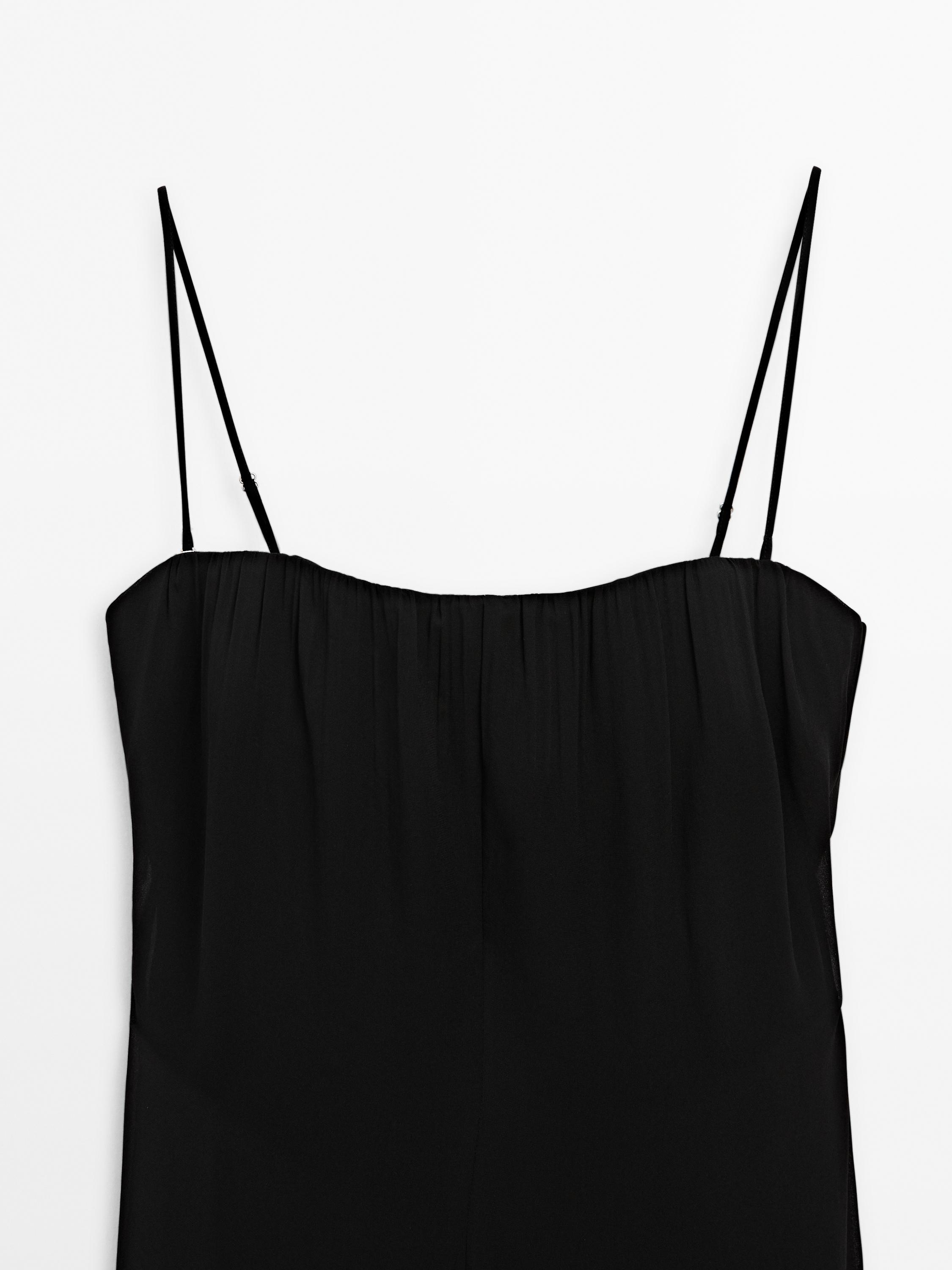 Strappy dress with slit detail - Studio - Black | ZARA United States